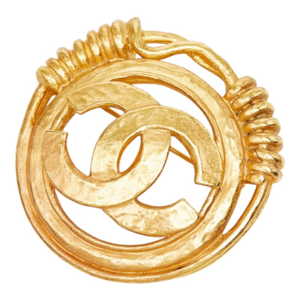 Chanel Coco Mark Vintage Brooch 94P Gold Plated Women's CHANEL